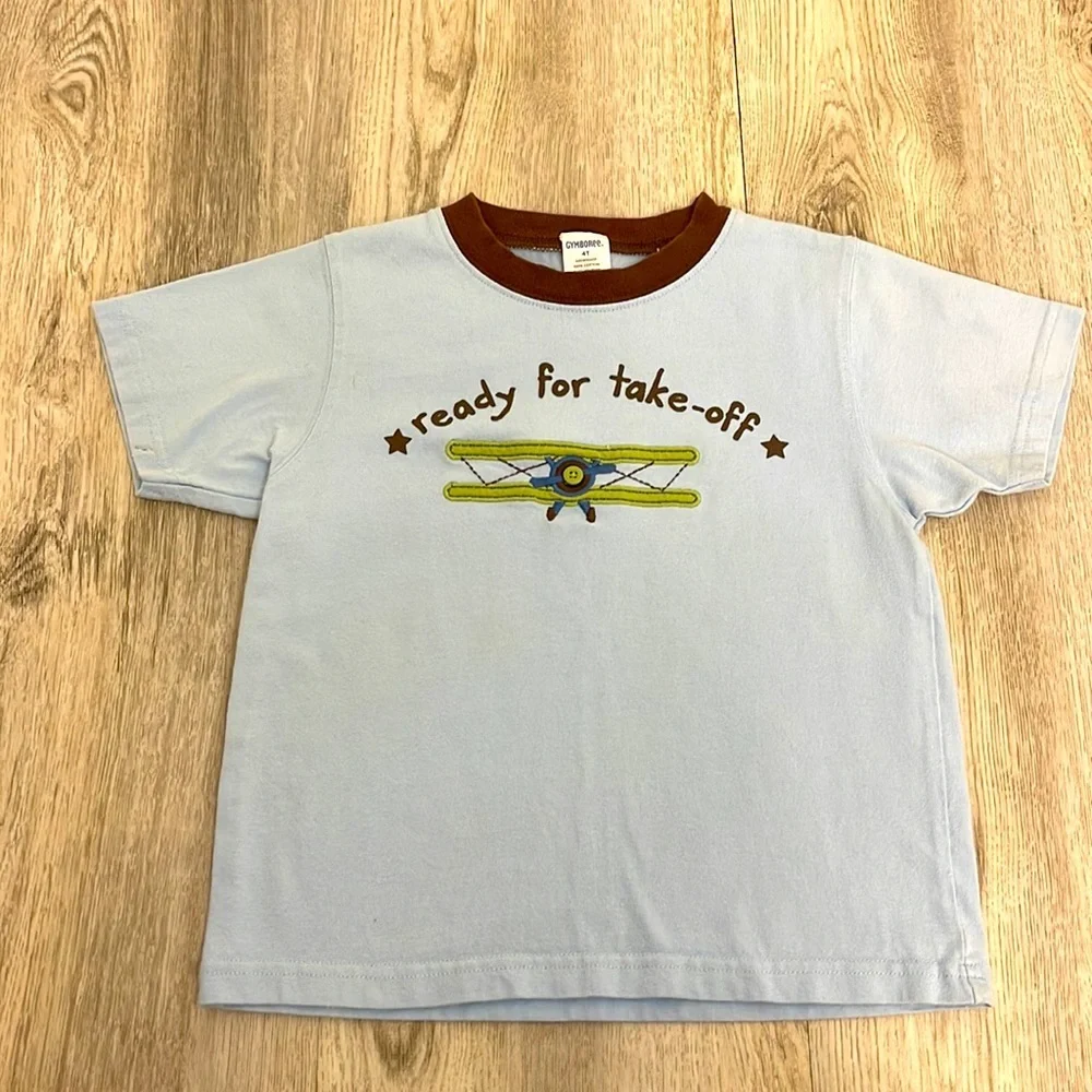 Gymboree boys 4t ready for take off airplane short sleeve shirt